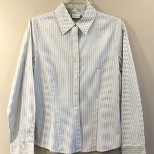 NWOT Kim Rogers Striped Oxford Shirt Size M